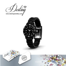 Destiny Jewellery Crystal From Swarovski Joy Leather Watch